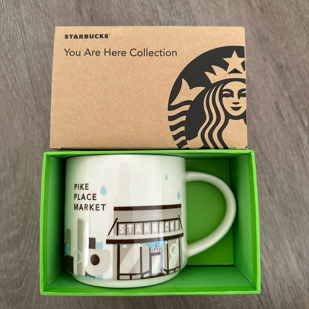 New Starbucks You Are Here Ceramic 14oz Mug Cup PIKE PLACE MARKET